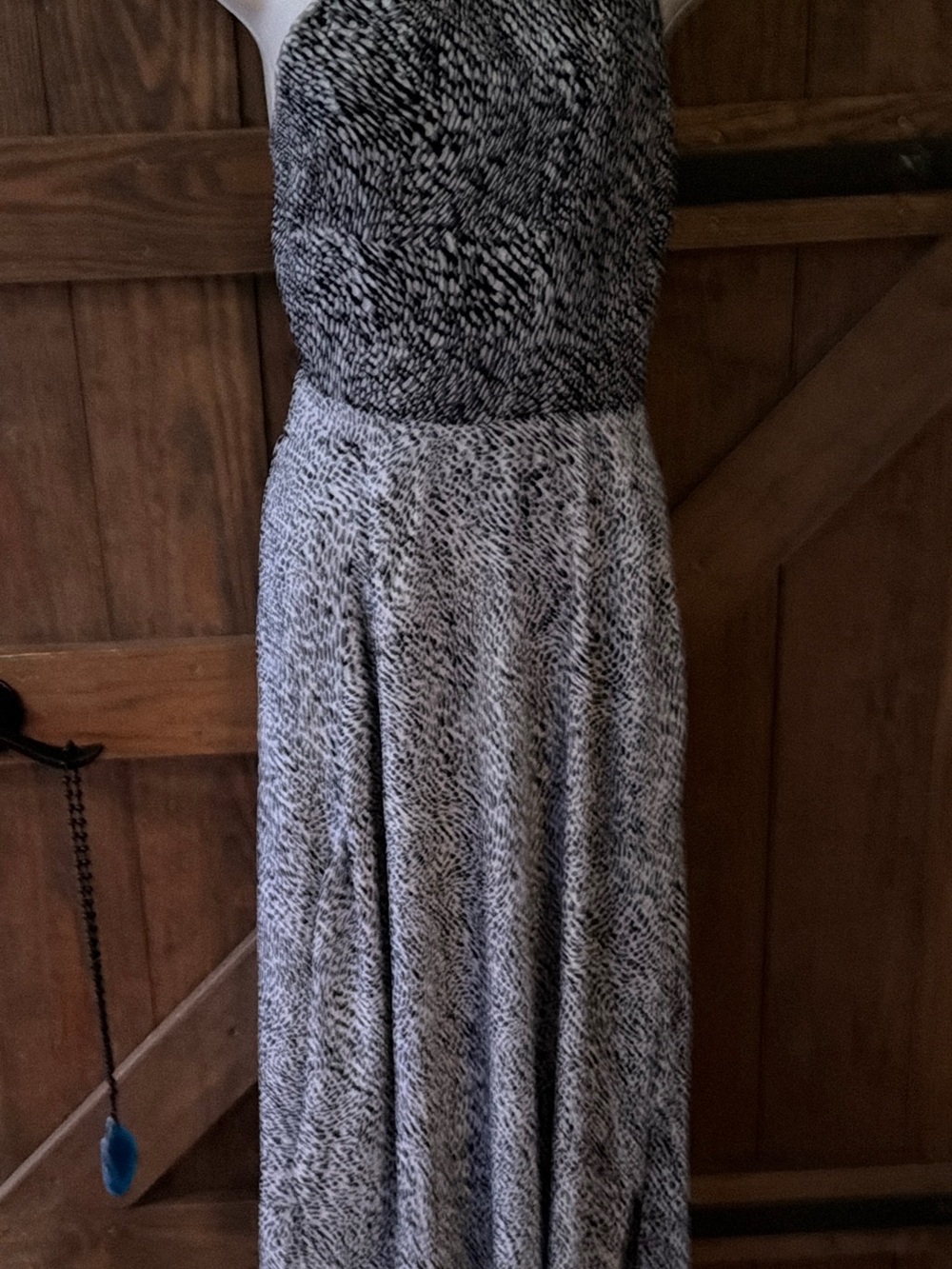 Express Black and White Patterned Maxi Dress